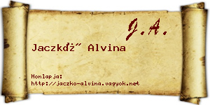 Jaczkó Alvina névjegykártya